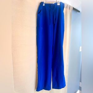 Royal blue cargo scrub pants